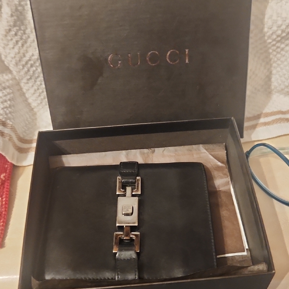 Gucci Vintage Black Leather Wallet